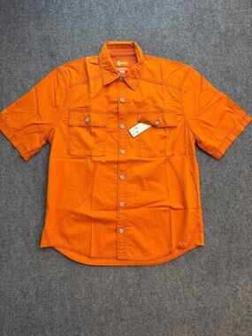 Crocs Men's Medium Orange Short Sleeve Button Front Outdoor Shirt NWT